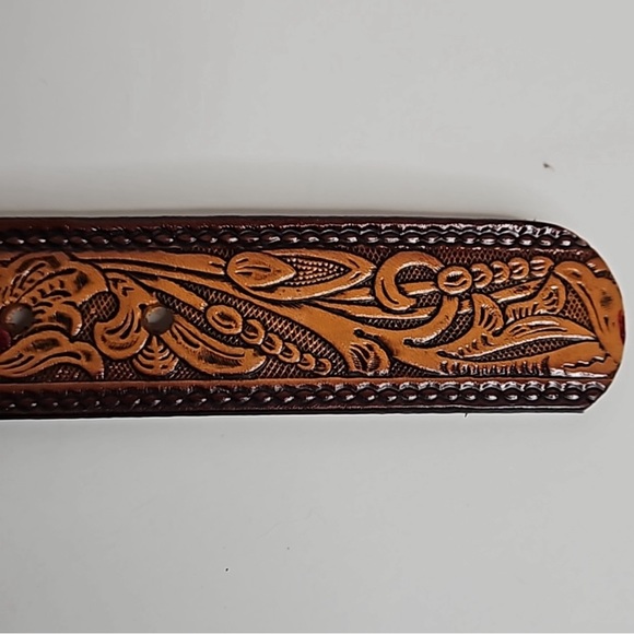 Handcrafted Men's Leather Belt Size 40 - Picture 4 of 4